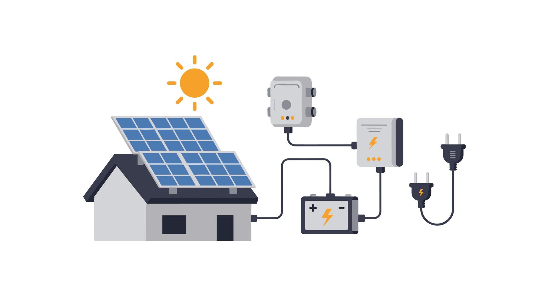 Illustration Solaranlage mit Stromspeicher | Heizölpreise in München